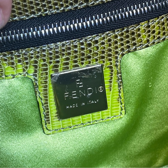 ๐SOLD๐Fendi zucca print floral beaded baguette lizard shoulder strap RARE - Picture 9 of 16